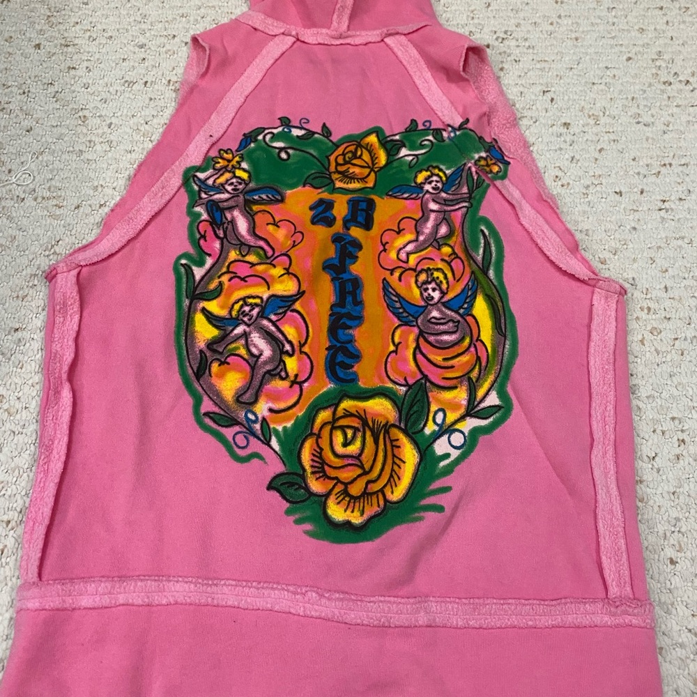 2 be free hoodie vest sweater with hood full zip